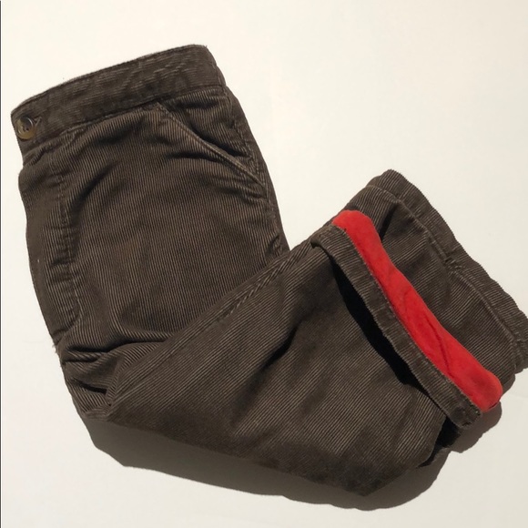 Janie and Jack chocolate brown lined corduroy - Picture 3 of 6